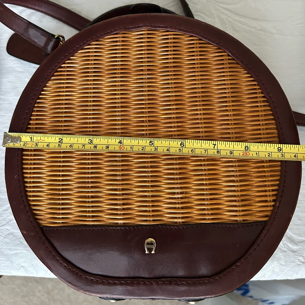 Etienne Aigner Tan and Brown Round Crossbody Bag Vintage - Picture 2 of 11